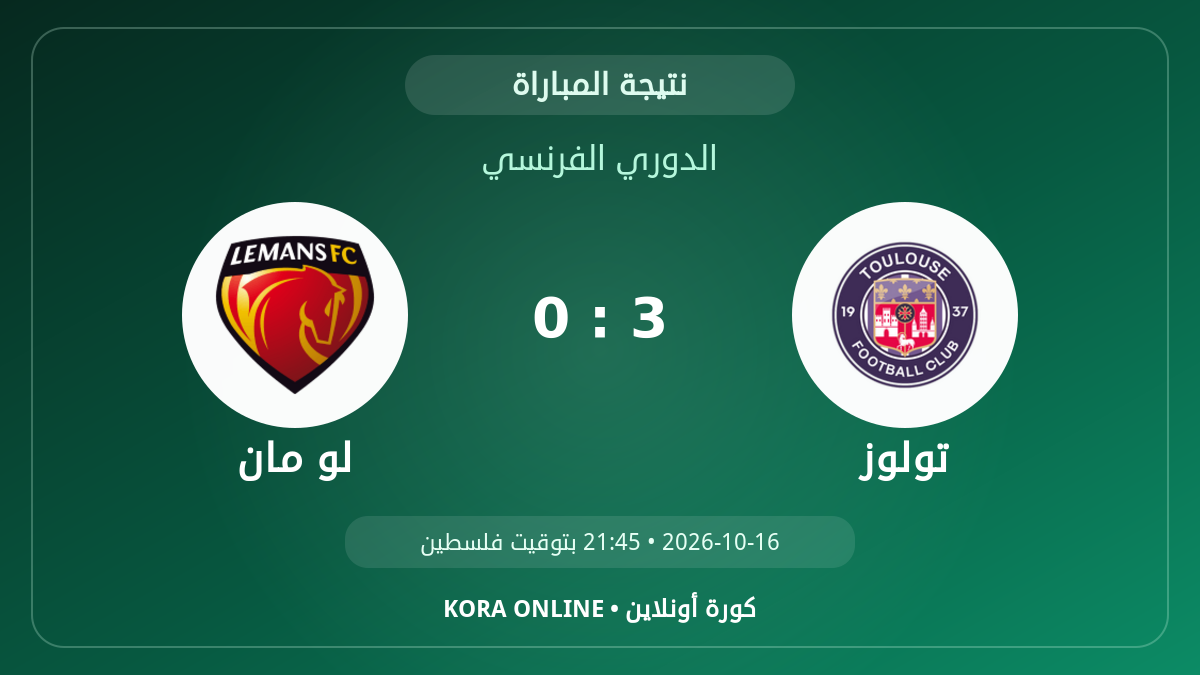 لو مان 0–3 تولوز | نتيجة المباراة