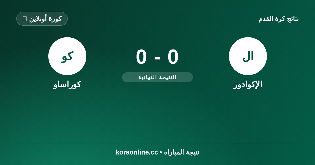 نتيجة مباراة الإكوادور ضد كوراساو: 0-0 في كأس العالم 2026